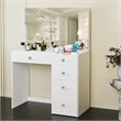 Boahaus Matilda Modern White Vanity Makeup Desk (Crystal Knobs)