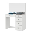 Boahaus Matilda Modern White Vanity Makeup Desk (Crystal Knobs)