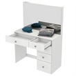 Boahaus Matilda Modern White Vanity Makeup Desk (Crystal Knobs)