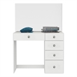 Boahaus Matilda Modern White Vanity Makeup Desk (Crystal Knobs)