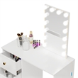 Boahaus Iris White Dressing Table with Light Bulbs Golden Knobs