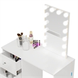 Boahaus Iris White Dressing Table with Light Bulbs Crystal Ball Knobs