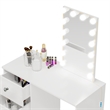Boahaus Iris White Dressing Table with Light Bulbs Crystal Knobs