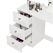 Boahaus Iris White Dressing Table with Light Bulbs Crystal Knobs