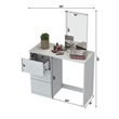 Boahaus Iris White Dressing Table with Light Bulbs Crystal Knobs