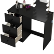 Boahaus Iris Black Dressing Table with Light Bulbs Basic Knobs