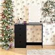 Boahaus Iris Black Dressing Table with Light Bulbs Basic Knobs