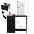 Boahaus Iris Black Dressing Table with Light Bulbs Golden Knobs