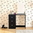 Boahaus Iris Black Dressing Table with Light Bulbs Crystal Ball Knobs