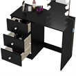 Boahaus Iris Black Dressing Table with Light Bulbs Crystal Ball Knobs