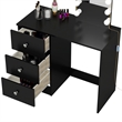 Boahaus Iris Black Dressing Table with Light Bulbs Crystal Knobs