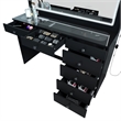 Boahaus Theia Modern Black Vanity Desk 7 Drawers Basic Knobs