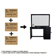Boahaus Theia Modern Black Vanity Desk 7 Drawers Basic Knobs