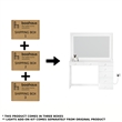 Boahaus Theia Modern White Vanity 7 Drawers LED Lights Basic Knobs