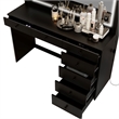 Boahaus Selene Modern Black Vanity Desk with Mirror and LED Lights Basic Knobs