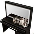 Boahaus Selene Modern Black Vanity Desk with Mirror and LED Lights Basic Knobs