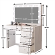 Boahaus Alana Vanity Makeup Desk White Basic Knobs Manufactured Wood
