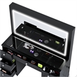 Boahaus Seraphine Black Vanity LED Lights 7 Drawers Wide Mirror Basic Knobs