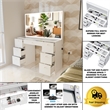 Boahaus Seraphine White Vanity Lights 7 Drawers Wide Mirror Basic Knobs