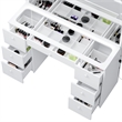 Boahaus Seraphine White Vanity Lights 7 Drawers Wide Mirror Basic Knobs