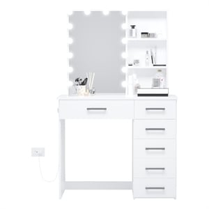Boahaus Xanthe Lighted Vanity Table (White)