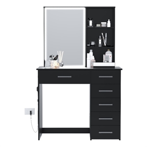 Boahaus Flora Lighted Vanity Table (Black)