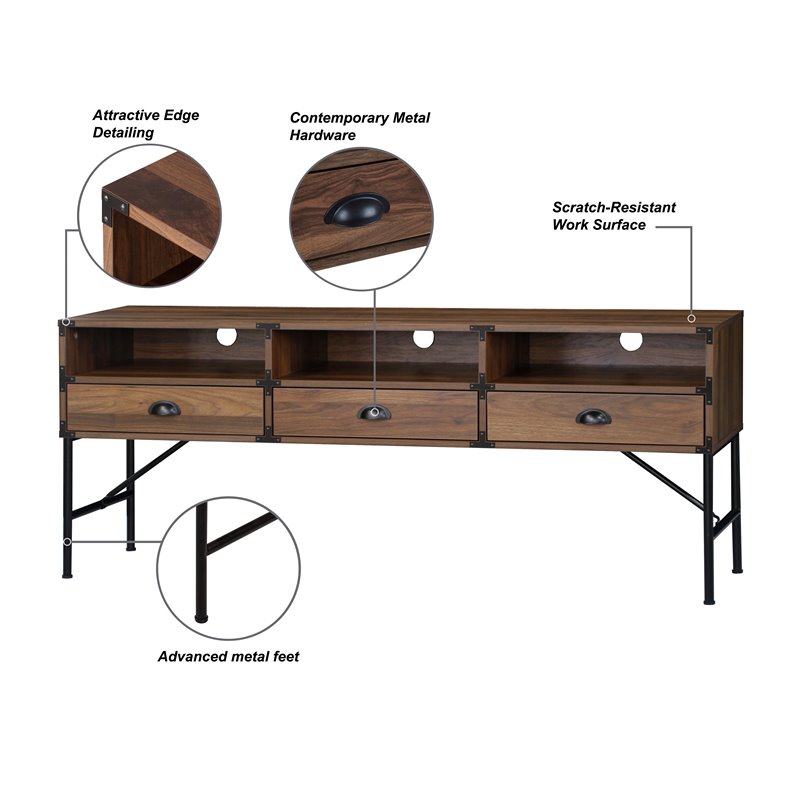 Saint Birch 3-Drawer Modern Wood TV Stand For TVs up to 60