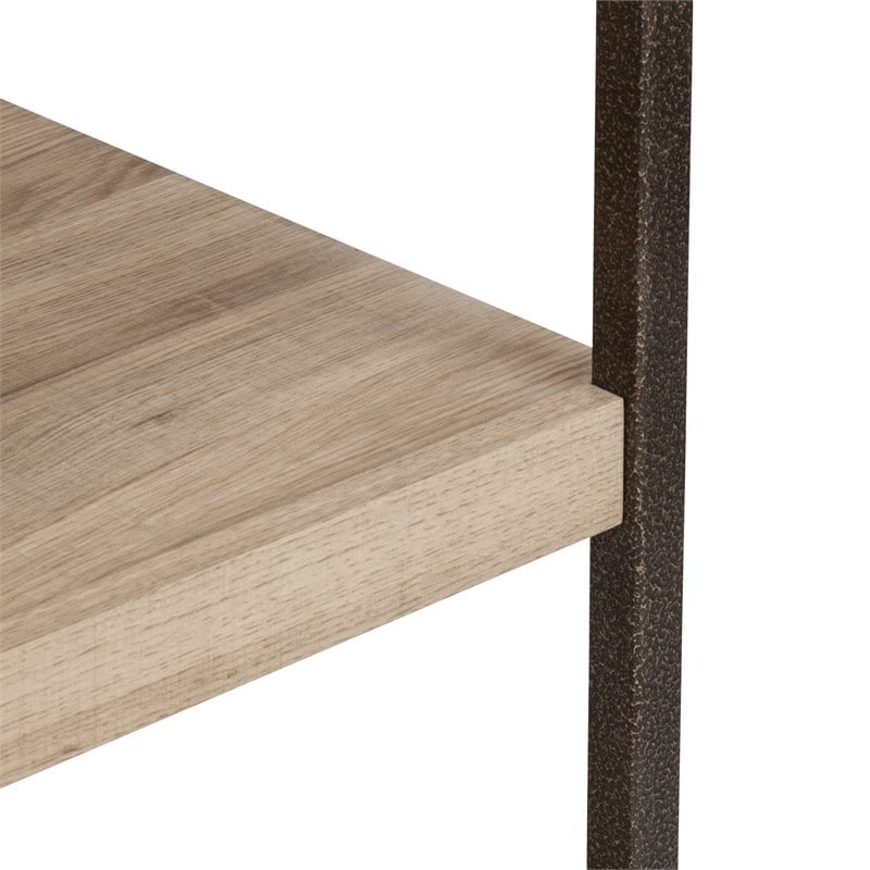 Saint Birch 4-Shelf X-Cross Farmhouse Wood Bookcase in Light Oak