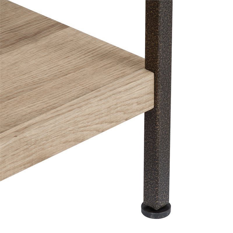 Saint Birch 4-Shelf X-Cross Farmhouse Wood Bookcase in Light Oak