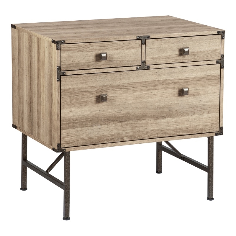 Saint Birch 3-Drawer Modern Wood Lateral File Cabinet in Light Oak