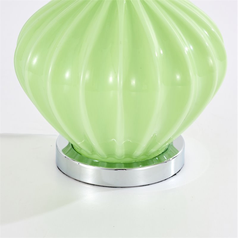 Saint Birch Cone Shape Modern Glass Table Lamp in Green/Beige