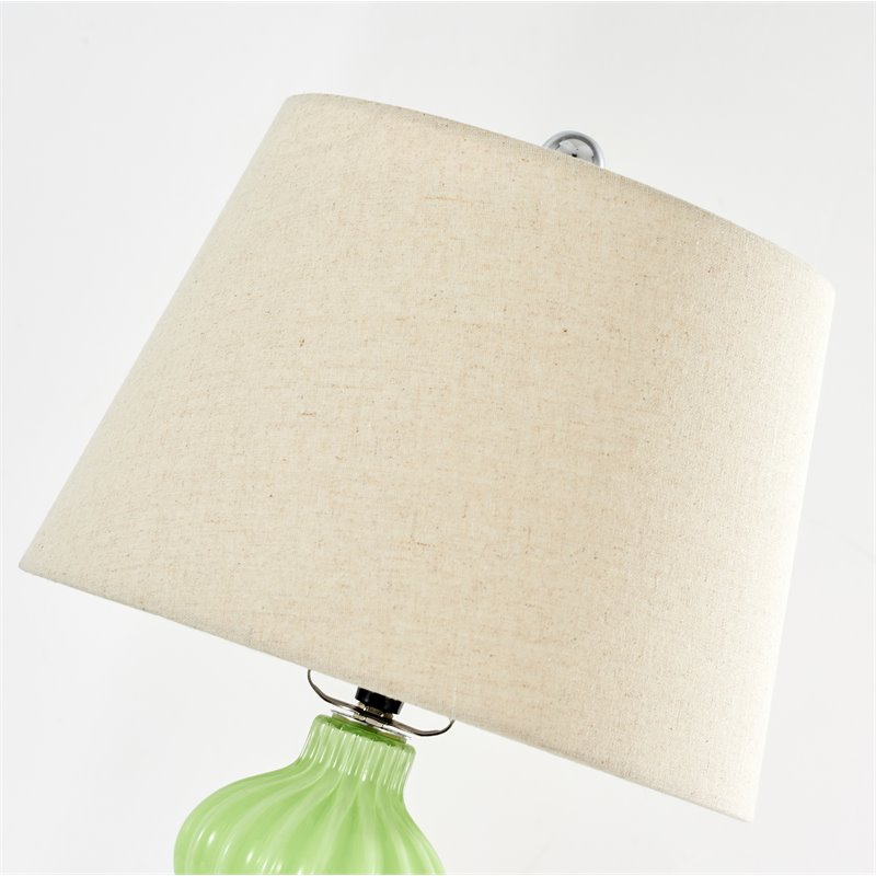 Saint Birch Cone Shape Modern Glass Table Lamp in Green/Beige