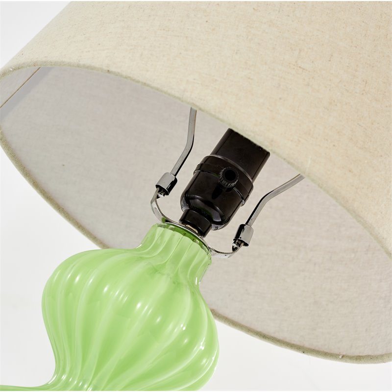 Saint Birch Cone Shape Modern Glass Table Lamp in Green/Beige