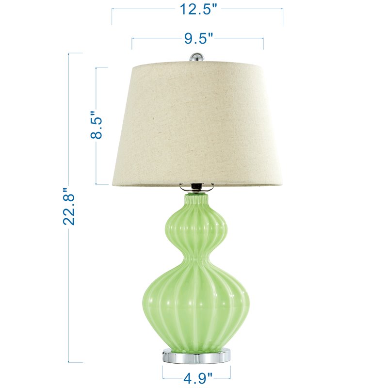 Saint Birch Cone Shape Modern Glass Table Lamp in Green/Beige