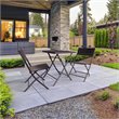 Saint Birch Foldable Transitional Plastic 3-Piece Patio Bistro Set in Brown