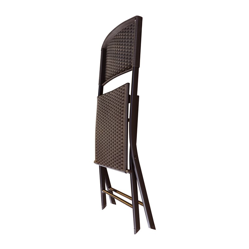 Saint Birch Foldable Transitional Plastic 3-Piece Patio Bistro Set in Brown