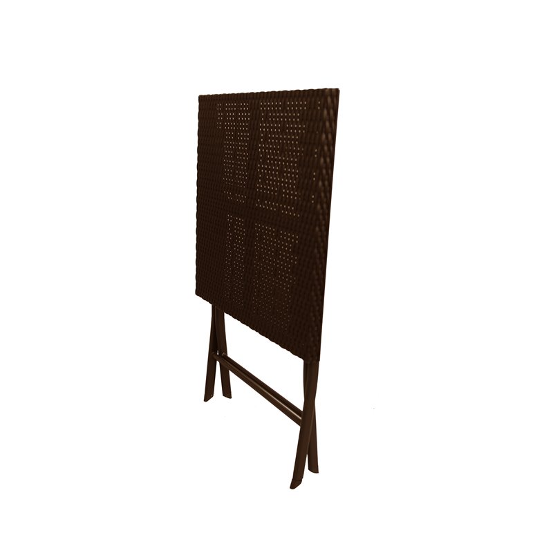 Saint Birch Foldable Transitional Plastic 3-Piece Patio Bistro Set in Brown