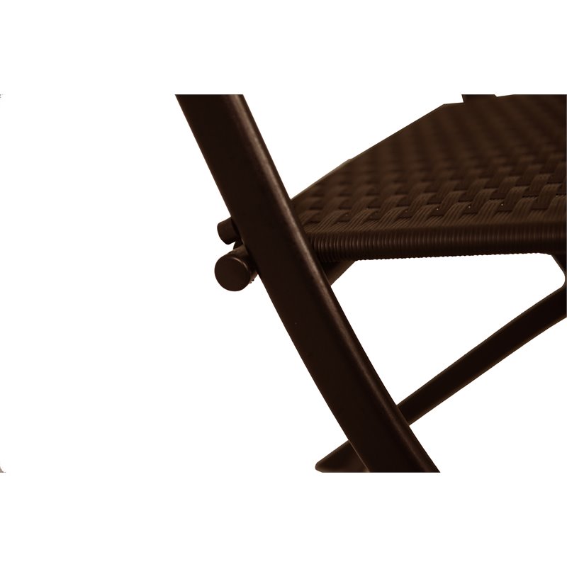 Saint Birch Foldable Transitional Plastic 3-Piece Patio Bistro Set in Brown