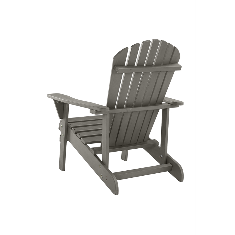 Saint Birch Transitional Pine Solid Wood Adirondack Chair in Gray