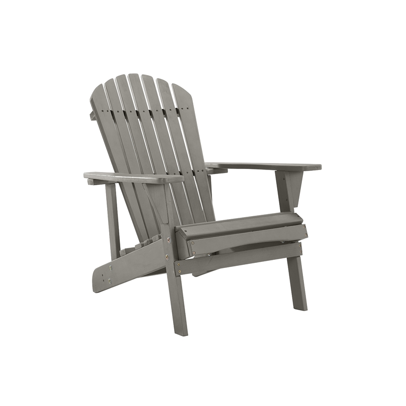 Saint Birch Transitional Pine Solid Wood Adirondack Chair in Gray