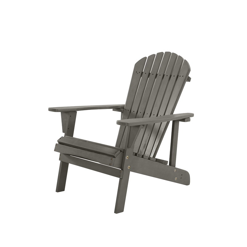 Saint Birch Transitional Pine Solid Wood Adirondack Chair in Gray