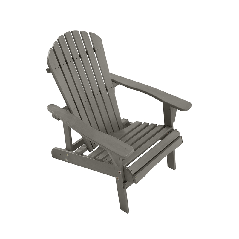 Saint Birch Transitional Pine Solid Wood Adirondack Chair in Gray