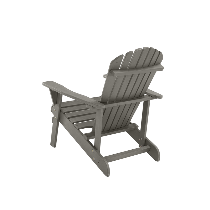 Saint Birch Transitional Pine Solid Wood Adirondack Chair in Gray