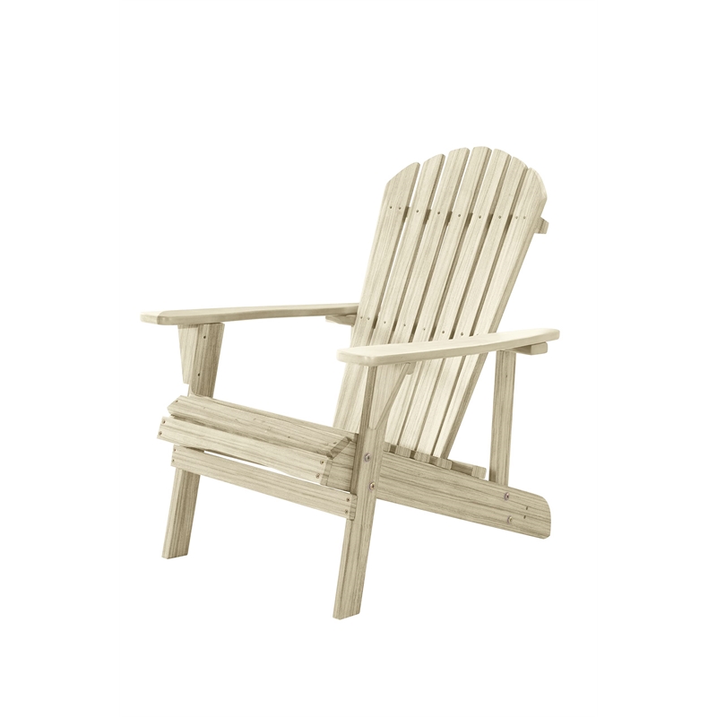 Saint Birch Transitional Solid Wood Adirondack Chair in Beige