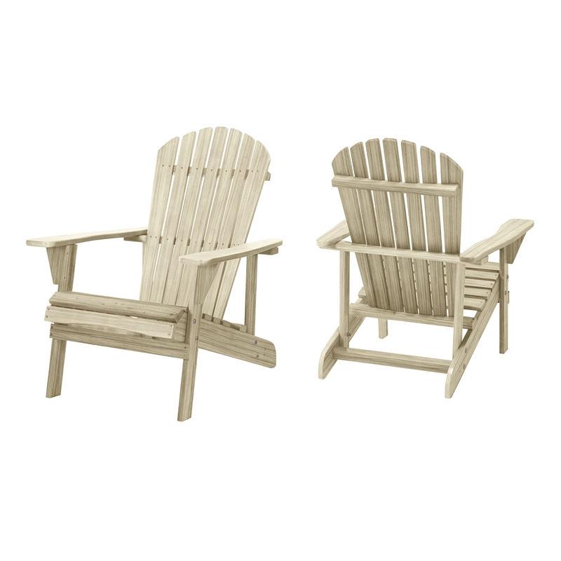 Saint Birch Transitional Solid Wood Adirondack Chair in Beige