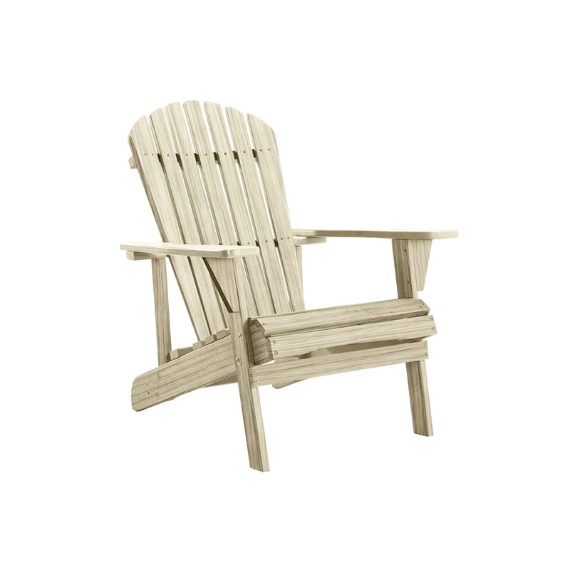 Saint Birch Transitional Solid Wood Adirondack Chair in Beige