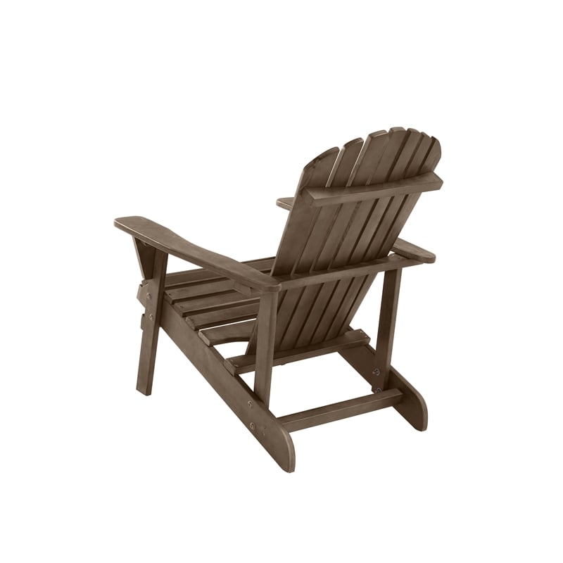 Saint Birch Transitional Solid Wood Adirondack Chair in Brown