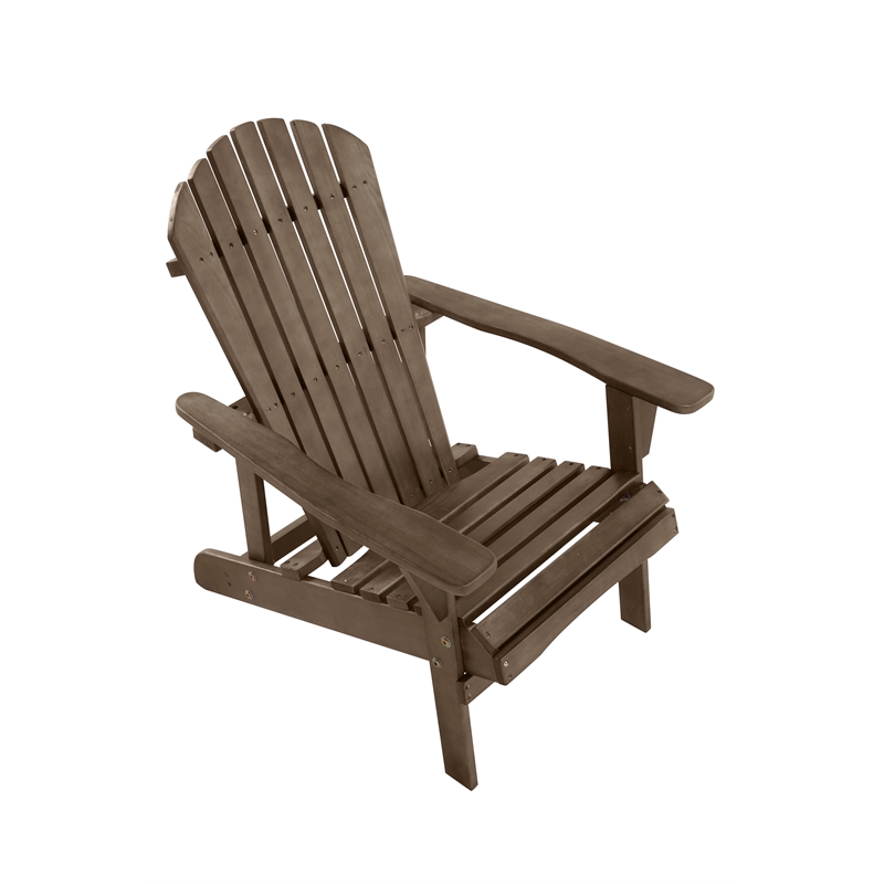 Saint Birch Transitional Solid Wood Adirondack Chair in Brown