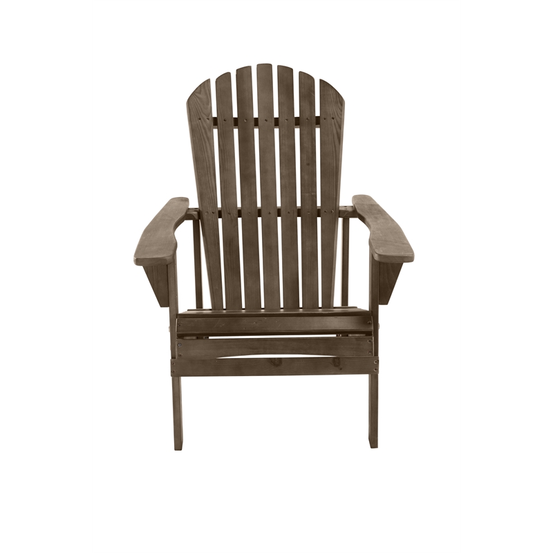 Saint Birch Transitional Solid Wood Adirondack Chair in Brown