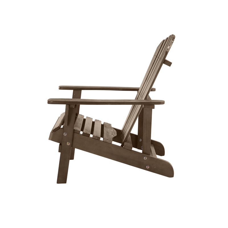 Saint Birch Transitional Solid Wood Adirondack Chair in Brown